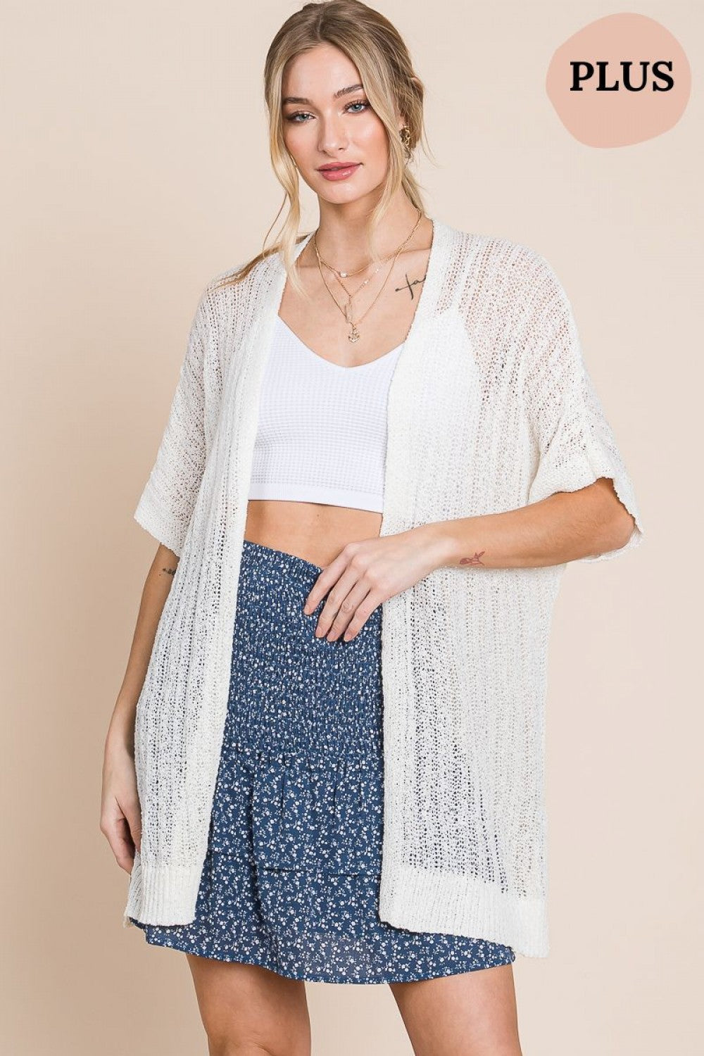 Lightweight Kimono Sweater - Off White