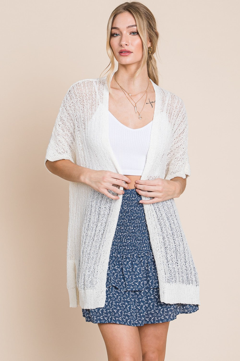 Lightweight Kimono Sweater - Off White