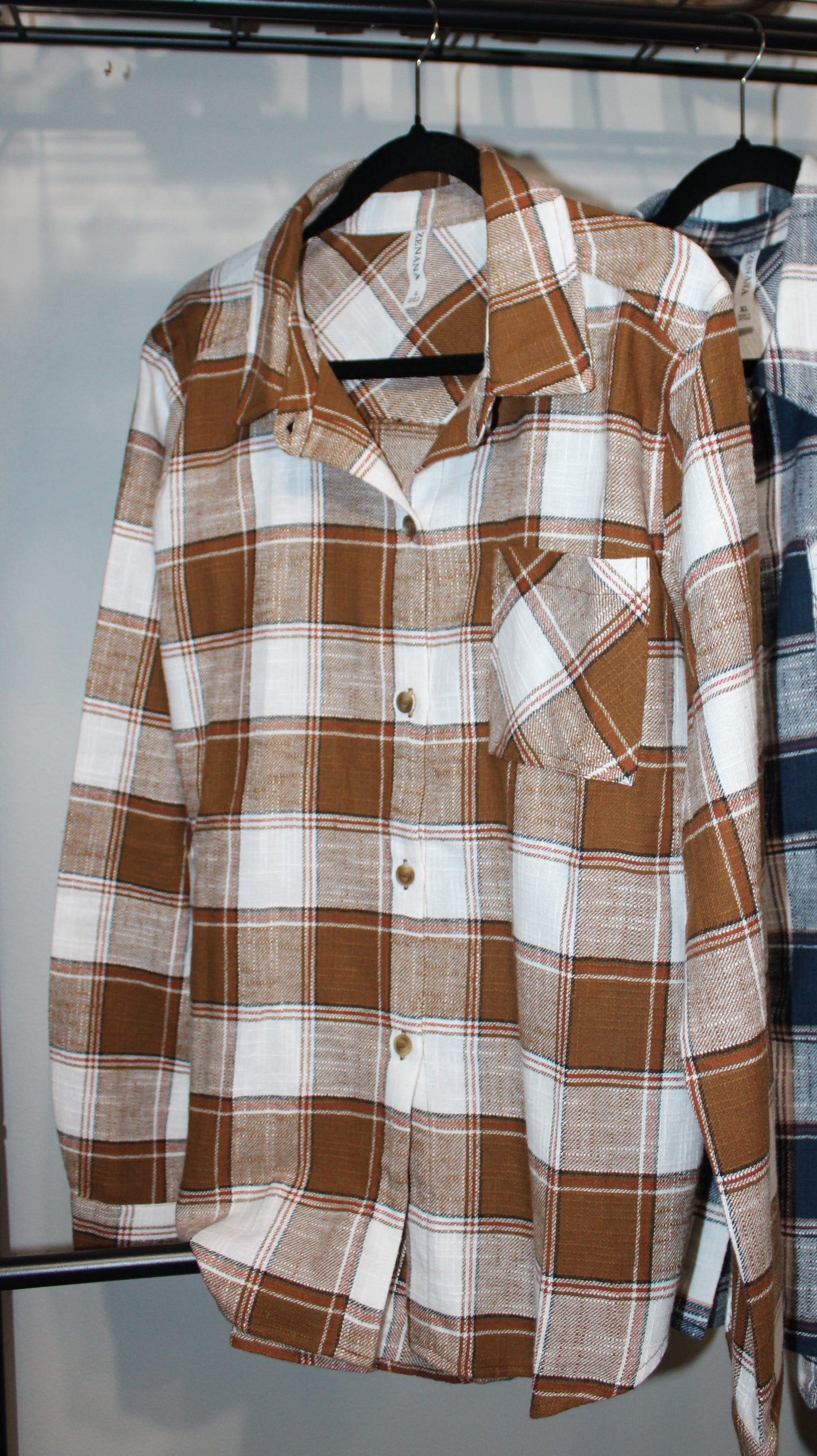 COTTON PLAID SHACKET WITH FRONT POCKET