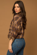 Perfect Plaid Brown Washed Grid Shirt